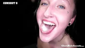 Gloryholesecrets Blue Saxi Vedios Eyed Brunette Sucks Cock After Cock
